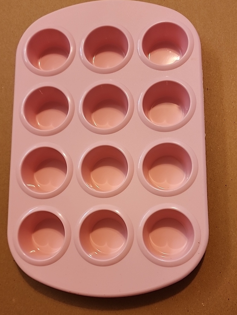 Pink 12-Cavity Silicone Mini Muffin Cupcake Tray